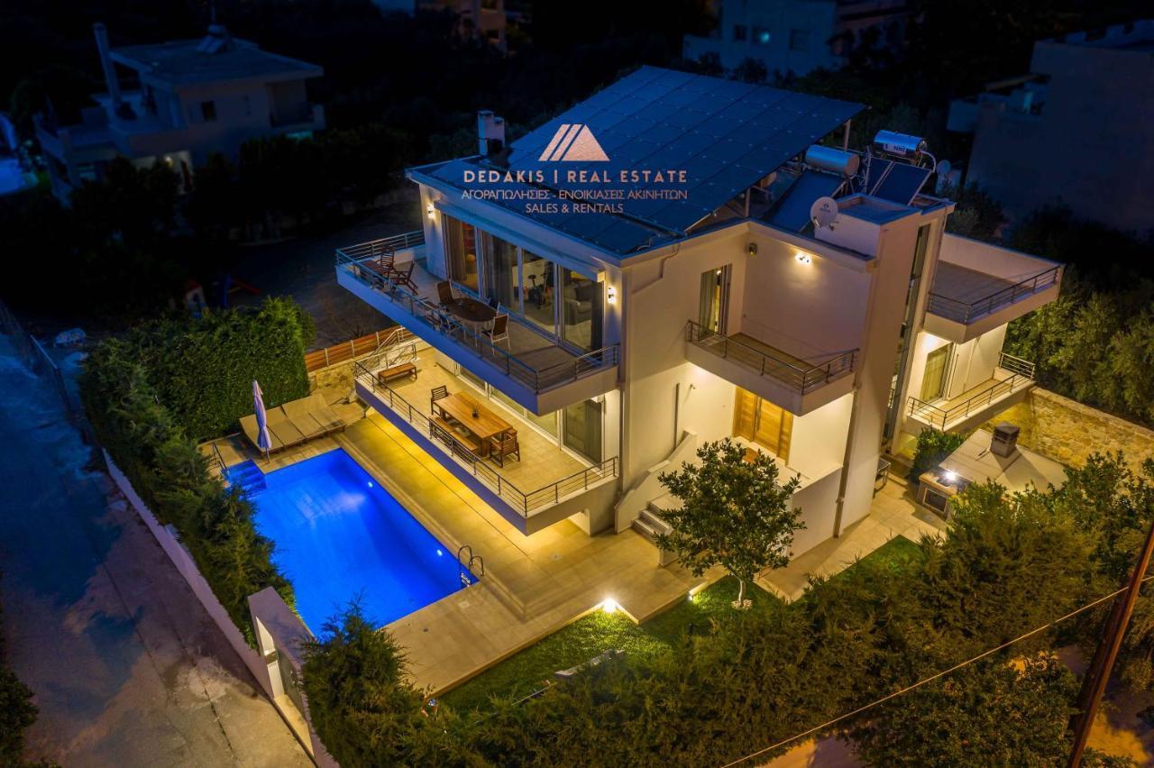 Luxury Villa Loutraki With Private Heated Pool Экстерьер фото